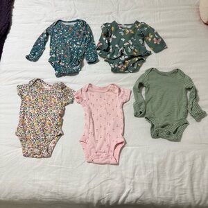 Carter's Floral and Striped Bodysuit bundle